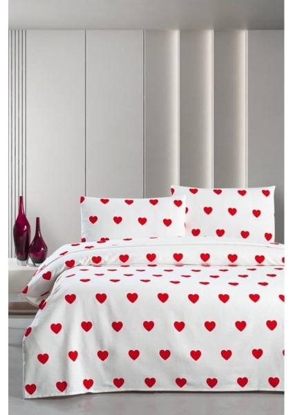 Hamlet Çarşafı Çift Kişilik Pike Yatak Örtüsü Bordo