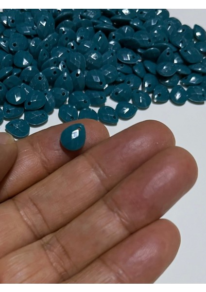 Petrol Mavisi Oya, Abiye, Takı, Örgü El Işleme Plastik Gözyaşı Damla Boncuk. 25GR. Tahmini 195 Adet. modelleri