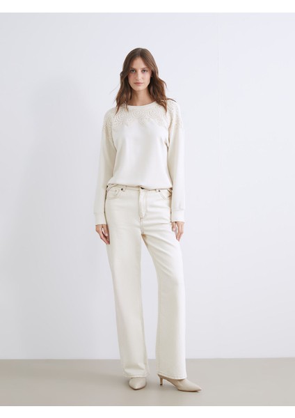 Yeni Sezon Kroşe Detaylı Kadın Sweatshirt Tunik fiyatları