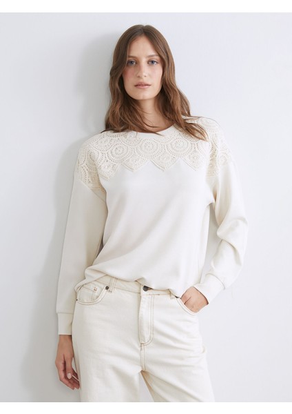 Yeni Sezon Kroşe Detaylı Kadın Sweatshirt Tunik modelleri