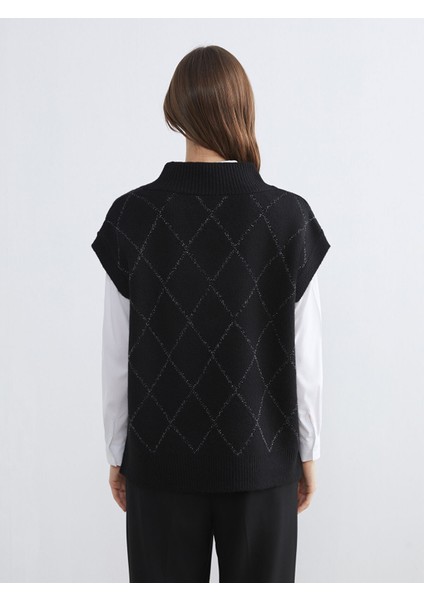 Yeni Sezon Baklava Desenli Oversize Kadın Triko Süveter fırsatları