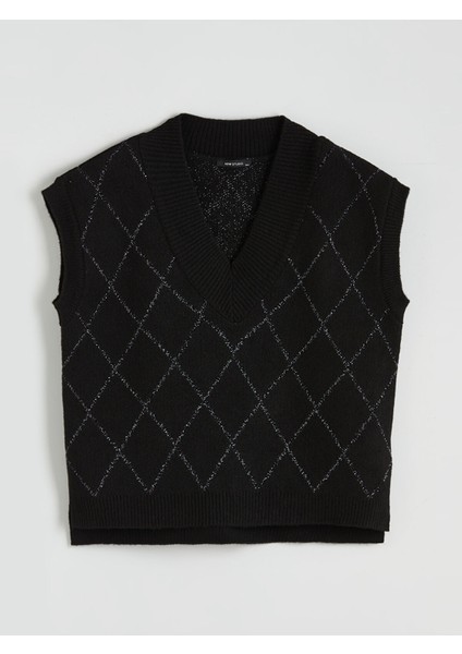 Yeni Sezon Baklava Desenli Oversize Kadın Triko Süveter indirimleri