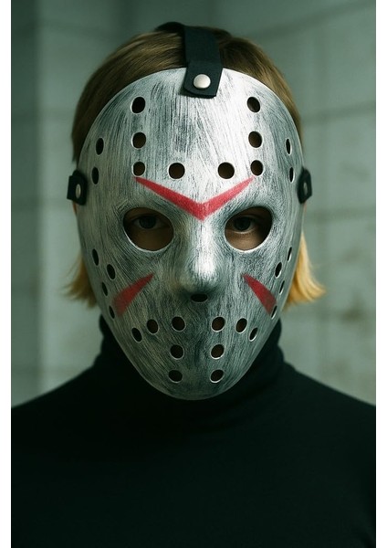 Halloween Maske Jason Gümüş