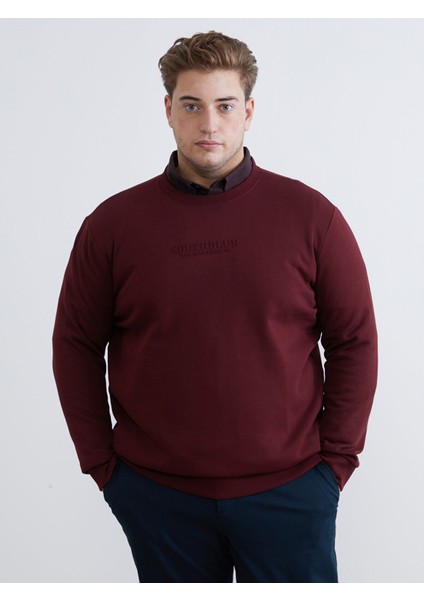 Yeni Sezon Bisiklet Yaka Baskılı Erkek Sweatshirt