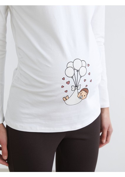 Yeni Sezon Bisiklet Yaka Baskılı Kadın Tişört modelleri