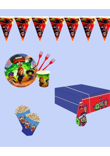Brawl Stars Doğum Günü Parti Seti - Erkek Çocuk Parti Süsleri 32 Kişilik