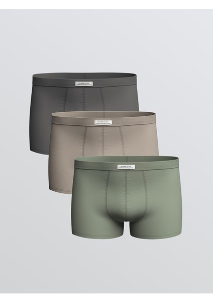 Yeni Sezon Standart Kalıp Pamuklu Esnek Erkek Boxer 3'lü