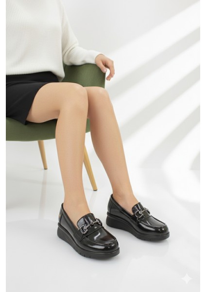 Kadın Hakiki Deri Ortopedik Kalın Taban Rugan Loafer Günlük Ayakkabı NH23/LF1072 fiyatları