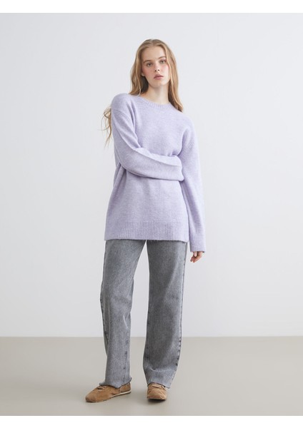 Yeni Sezon Bisiklet Yaka Oversize Kadın Triko Kazak fiyatları