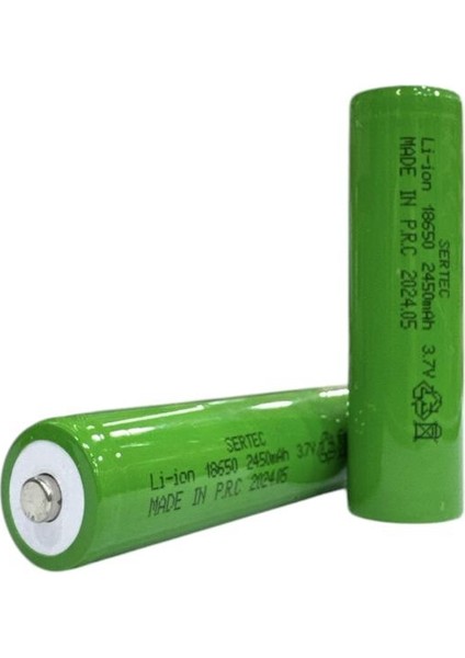 18650 3.7V 2450 Mah 1c Li-Ion Şarjlı Pil Başlı (770770)