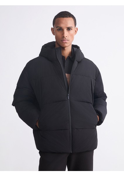 Yeni Sezon Rahat Kalıp Kapüşonlu Erkek Şişme Mont