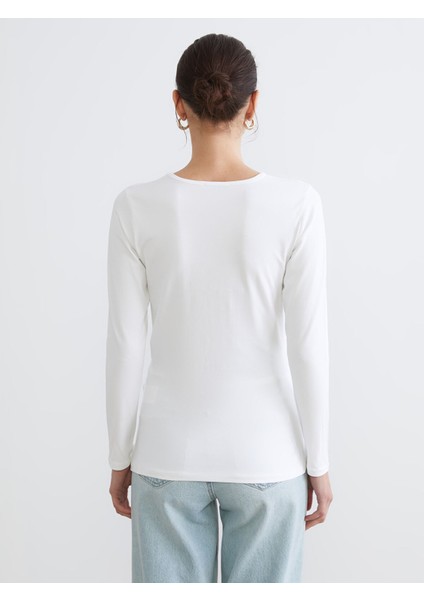 Yeni Sezon Bisiklet Yaka Baskılı Kadın Tişört indirimleri