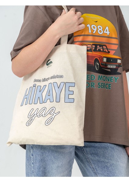 Hikaye Yaz %100 Pamuk Baskılı Bez Çanta 35 x 40 fiyatları