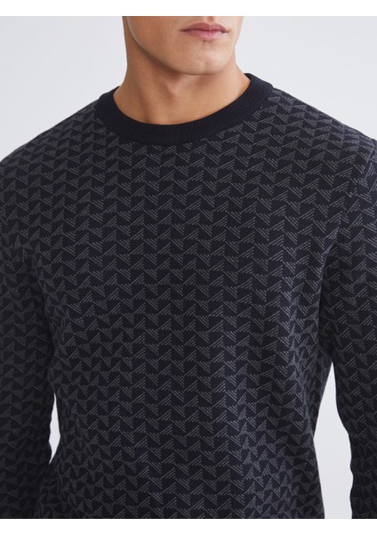 Yeni Sezon Bisiklet Yaka Desenli Erkek Triko Kazak modelleri