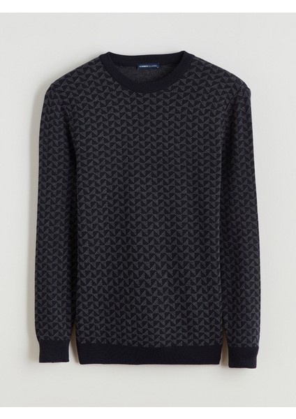 Yeni Sezon Bisiklet Yaka Desenli Erkek Triko Kazak indirimleri