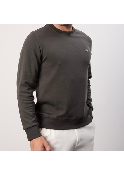 Bisiklet Yaka Regular Fit Haki Uzun Kol indirimleri