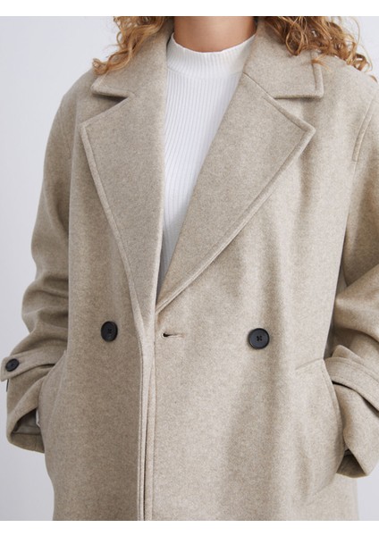 Yeni Sezon Kruvaze Yaka Kadın Kaşe Kaban fırsatları