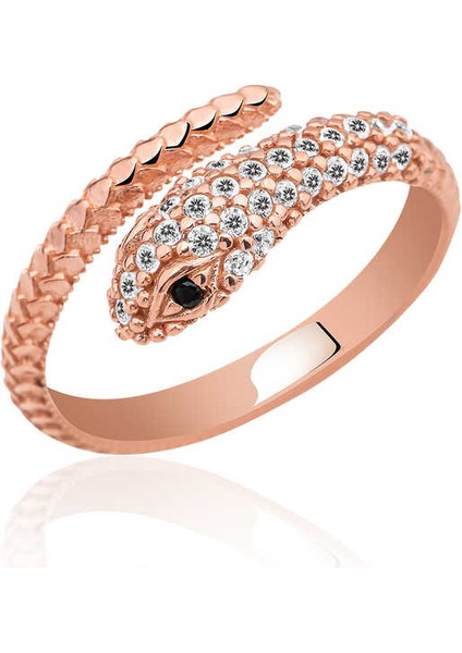 925 Ayar Gümüş Rose Yılan Yüzük T4999 (770770) fiyatları