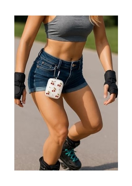 4. Nesil ile Uyumlu Glitter Silikon Kılıf Şeffaf Simli Kiraz Deseniyle Askı Aparatı Dahil Çanta Kolu ve Kemer Tokasına Takılabilir Şık Tasarım 4 Için Kulaklık Kılıfı modelleri