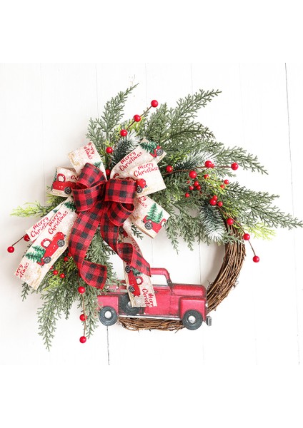 Kırmızı Kamyon Noel Çelenk Dekorasyonu (Yurt Dışından)