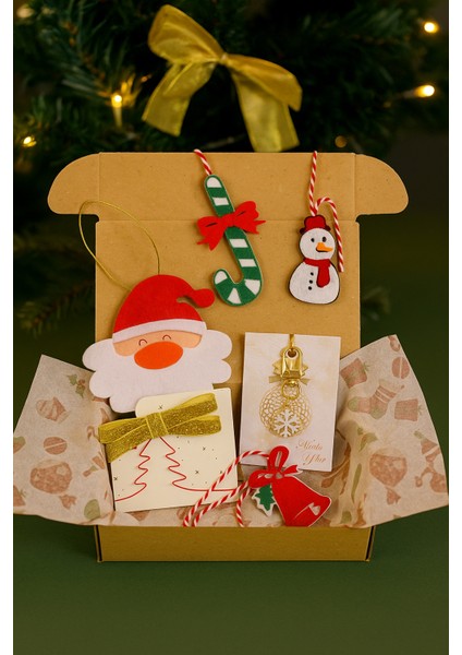 Yılbaşı Hediye Kutusu-Ağaç Süsü,toka ve Anahtarlık SETI-2026 Yeniyıl Hediyesi-