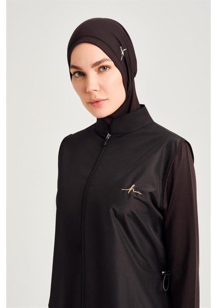 HSM-3048-B Azure Bakır Yaprak Desenli Tesettür Mayo indirimleri