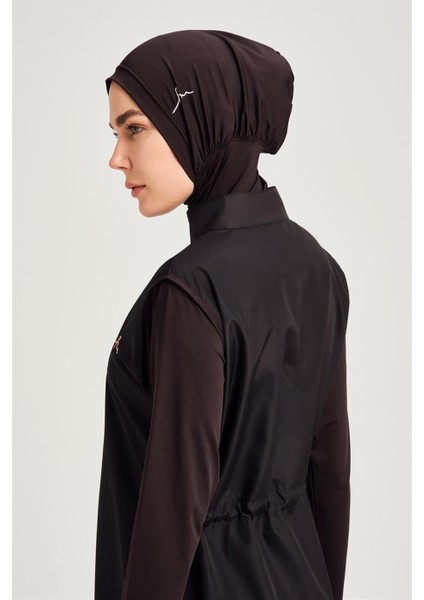 HSM-3048-B Azure Bakır Yaprak Desenli Tesettür Mayo