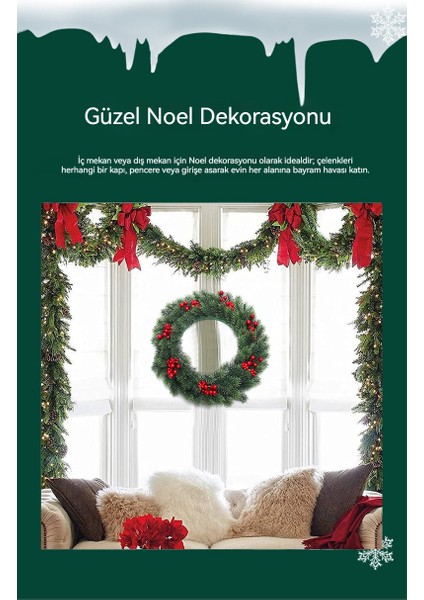Noel Çelenk Süsü Duvar Asması Simüle Sarmaşık Çam Iğnesi Yeşil Bitki Çiçek (Yurt Dışından) fiyatları