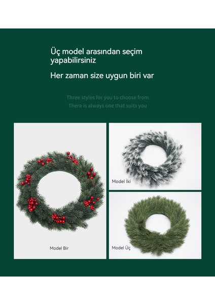 Noel Dekorasyonu Duvar Askısı Simüle Sarmaşık Çam Iğnesi Yeşil Bitki Çiçek (Yurt Dışından) modelleri