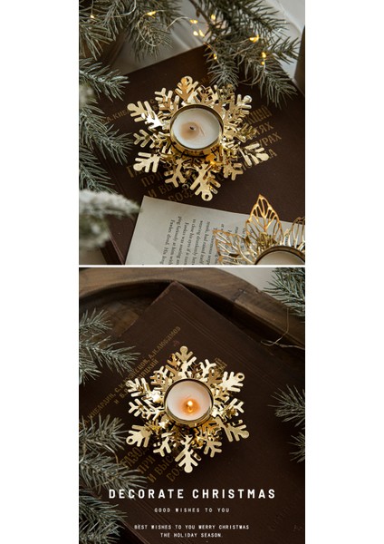 Noel Için Altın Renkli Demir Şamdan Masa Üstü Dekorasyonu (Yurt Dışından) modelleri