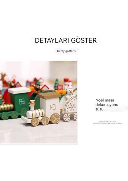 Noel Süsleri Ahşap Dört Bölümlü Küçük Tren (Yurt Dışından) fırsatları