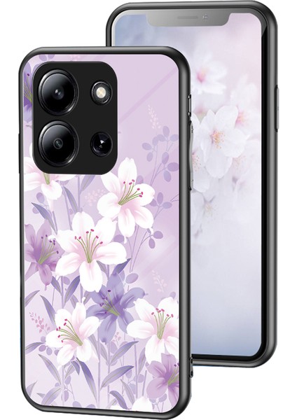 Xiaomi Redmi 15C Çiçek Desenli Tpu + Temperli Cam Koruyucu Telefon Kılıfı (Yurt Dışından)