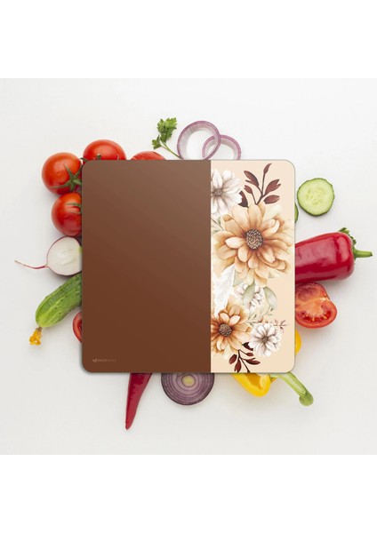 Cam Kesme Tahtası ve Sunumluk Kare Vintage Coffee 30X30 cm modelleri