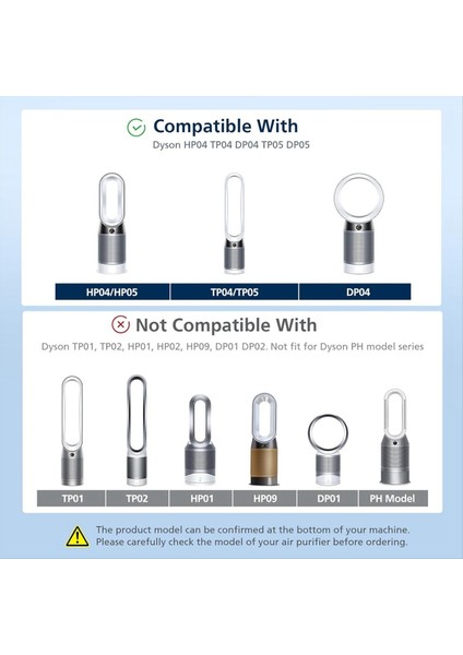 Dyson TP04 HP04 DP04 DP04 TP05 HP05 Saf Soğuk Hepa Temizleyicisi Için Hepa Karbon Filtresi Iki Evre 360 Derece Filtre Sistemi (Yurt Dışından) modelleri