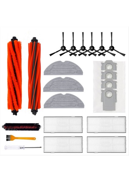 22PCS Roborock S8 Pro Ultra Robot Vakum Temizleyici Çift Ana Fırça Yan Fırça Filtre Mop Toz Çantası Aksesuarları Kiti (Yurt Dışından)