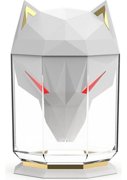 Wolf Şeklinde Hemiberriatör Yatak Odası Soğuk Sis Hemericiler 650ML Ultrasonik Atomizasyon Nemlendiricisi Masaüstü Oyun Nemlendiricisi B (Yurt Dışından)