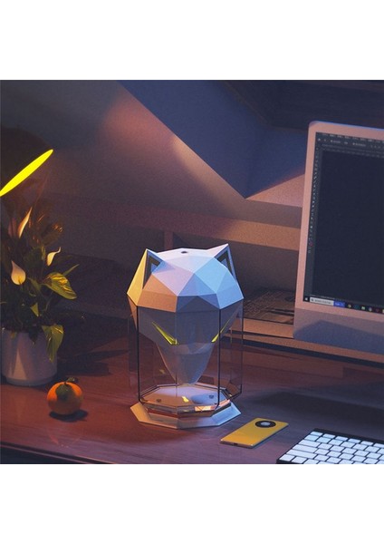 Wolf Şeklinde Hemiberriatör Yatak Odası Soğuk Sis Hemericiler 650ML Ultrasonik Atomizasyon Nemlendiricisi Masaüstü Oyun Nemlendiricisi B (Yurt Dışından) modelleri