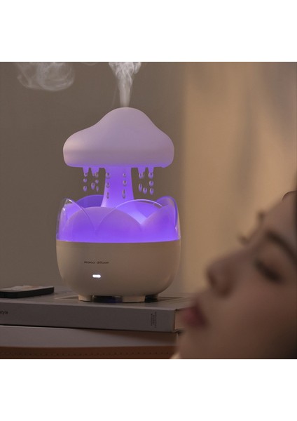 3 Arada 1 Yağmur Bulutu Su Damla Nemlendirici Uzak Yağ Difüzörlü Lamba Yatak Odası Için Nemlendiricisi Ab Fişi (Yurt Dışından)