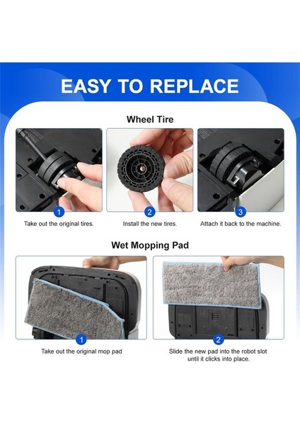 Irobot Braava Jet M6 (6110) (6012) (6112) (6113) Ultimate Robot Mop Için Islak Paspas ve Yedek Tekerlek Lastikleri (Yurt Dışından) modelleri
