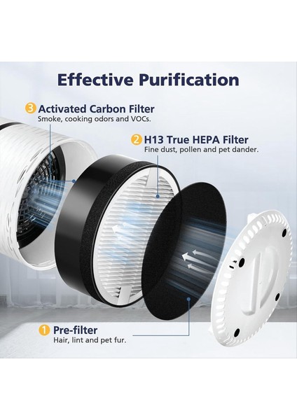Lvoıt LV-H132 Yedek Filtresi LV-H132 Hava Puri-Fier Yedek Filtresi 3&#39 Ü 1 Arada H13 True Hepa Filtresi (Yurt Dışından) fırsatları