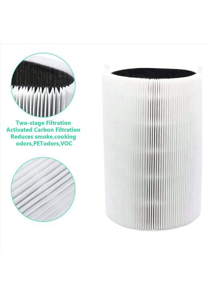 Blueair Blue Pure 411 411+ ve Mini Hava Temizleyici Için 8 Adet Yedek Filtre Hepa ve Aktif Karbon Kompozit Filtre (Yurt Dışından)