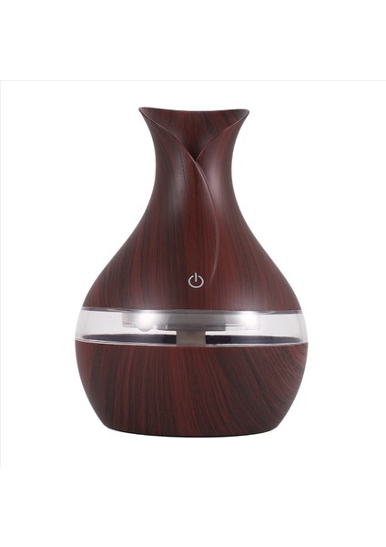 300 ml Ultrasonik Hava Nemlendiricisi Aroma Ahşap Tane ile Uçucu Yağ Difüzörü 7 Renk Değiştiren LED Işıkları Ofis Evi Derin Renk (Yurt Dışından)