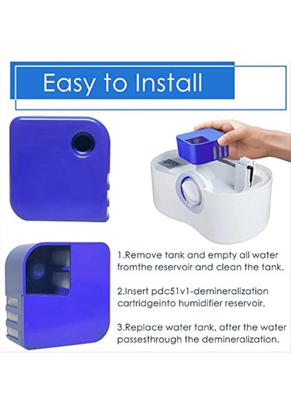 4pack PDC51V1 Vıck Ultrasonik Hemerileştiriciler Için Demineralizasyon Kartuşu V4600 V5100 ve VUL575 Nemlendirici Filtresi (Yurt Dışından) modelleri