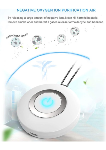 USB Taşınabilir Giyilebilir Hava Temizleyici Kişisel Mini Hava Kolyesi Negatif Iyon Hava Fazı - Yetişkinler Için Radyasyon Düşük Gürültü (Beyaz) (Yurt Dışından) fırsatları
