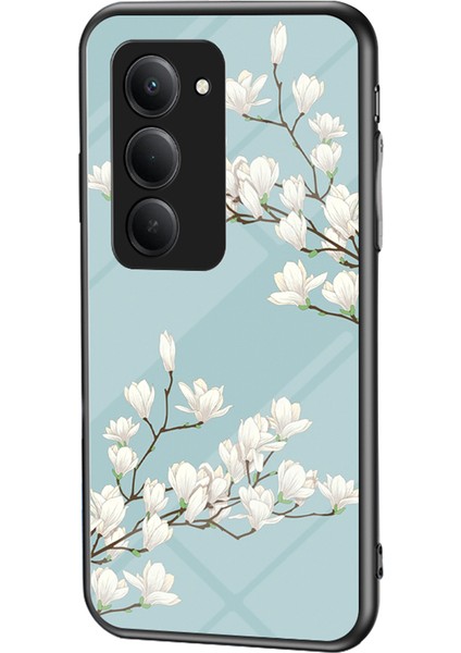 Xiaomi Redmi 15 Çiçek Desenli Tpu + Temperli Cam Koruyucu Telefon Kılıfı (Yurt Dışından)