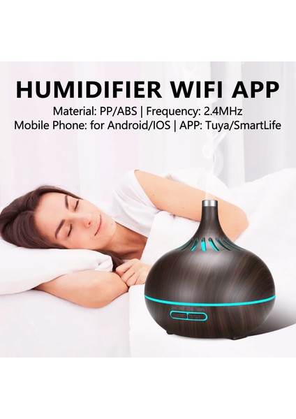 Akıllı Wifi Hava Nemlendiricisi Esansiyel Yağ Difüzör Alexa &amp Google Home Deep Wood Ab Fişi ile Çalışır (Yurt Dışından) fırsatları