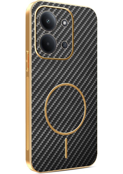 Xiaomi Redmi 15C Telefon Kılıfı Karbon Fiber Dokulu Elektrokaplamalı Tpu Arka Kapak (Yurt Dışından)