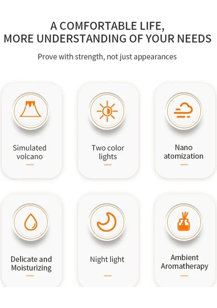 Volcano Aromaterapi Makinesi Çok Fonksiyonlu Çok Fonksiyonlu Alev Nemlendiricisi 2l Büyük Kapasiteli Parfüm Difüzör Atmosferi Gece Işığı (Yurt Dışından) fiyatları