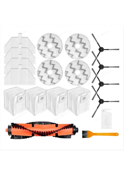 Roidmi Eva SDJ06RM Robot Vakum Süpürge Aksesuarları Ana Yan Fırça Filtre Mop Bez Toz Torbası Için 19PCS Yedek Parça (Yurt Dışından)