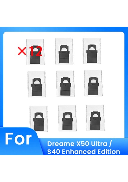 12 Adet Dreame X50 Ultra / S40 Geliştirilmiş Edition Sweeper Aksesuarları Için Toz Çantaları, Iyi Sürmek ve Iyi Çalışmak Için Üretilen (Yurt Dışından)